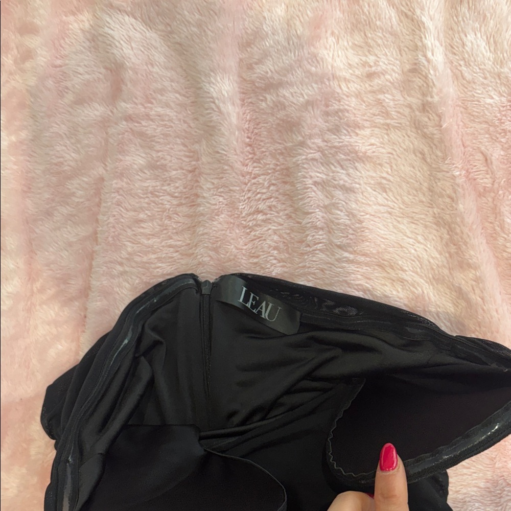Leau London Black Mesh Mini Dress - Picture 8 of 9